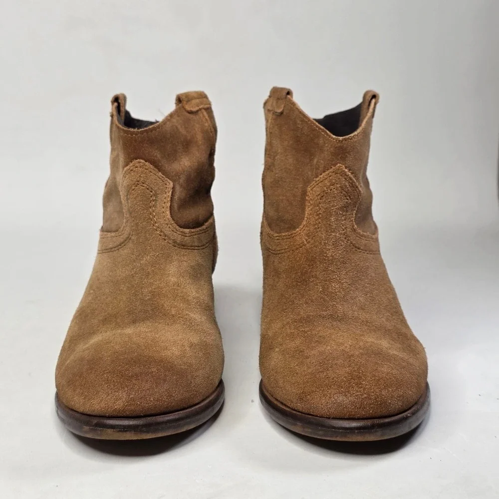 Diba True Moon River Western Ankle Boots Women's 7.5 M Tan Brown Suede Shoes